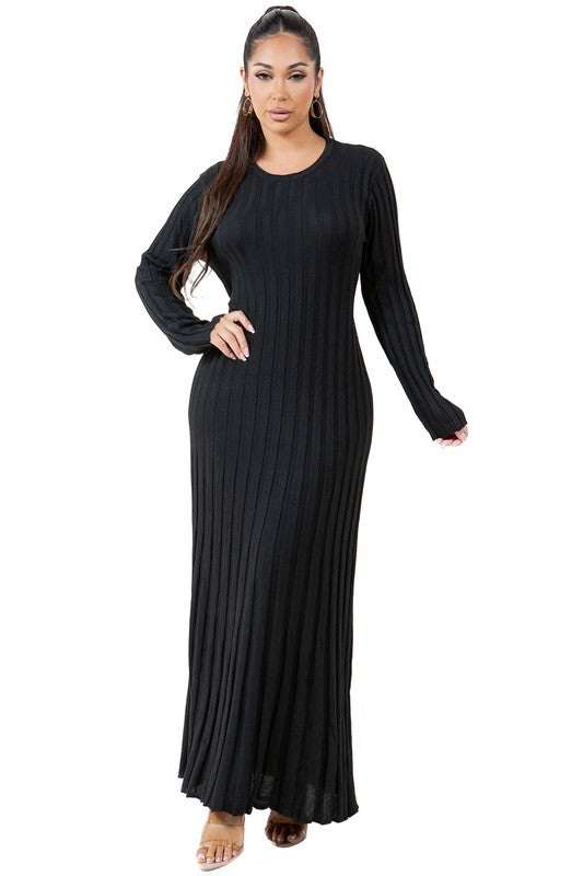 EM FASHION KNITWEAR LONG MAXI DRESS - ShopEbonyMonique