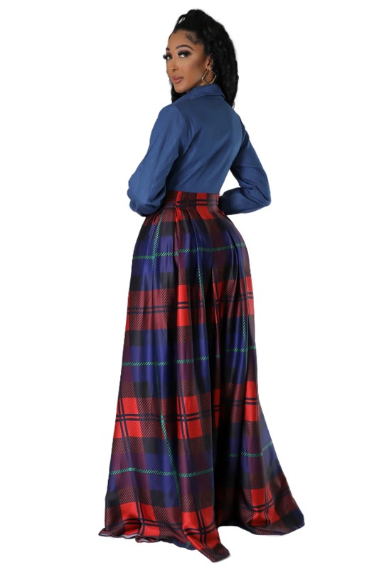 Women Plaid Maxi Dress - ShopEbonyMonique