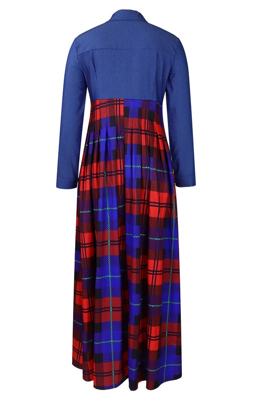 Women Plaid Maxi Dress - ShopEbonyMonique