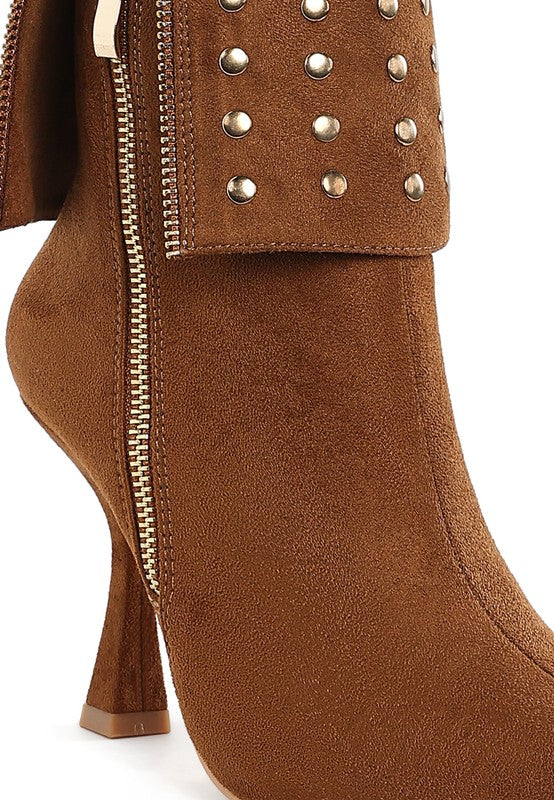 Piccini Stud Embellished Foldover Boots - ShopEbonyMonique