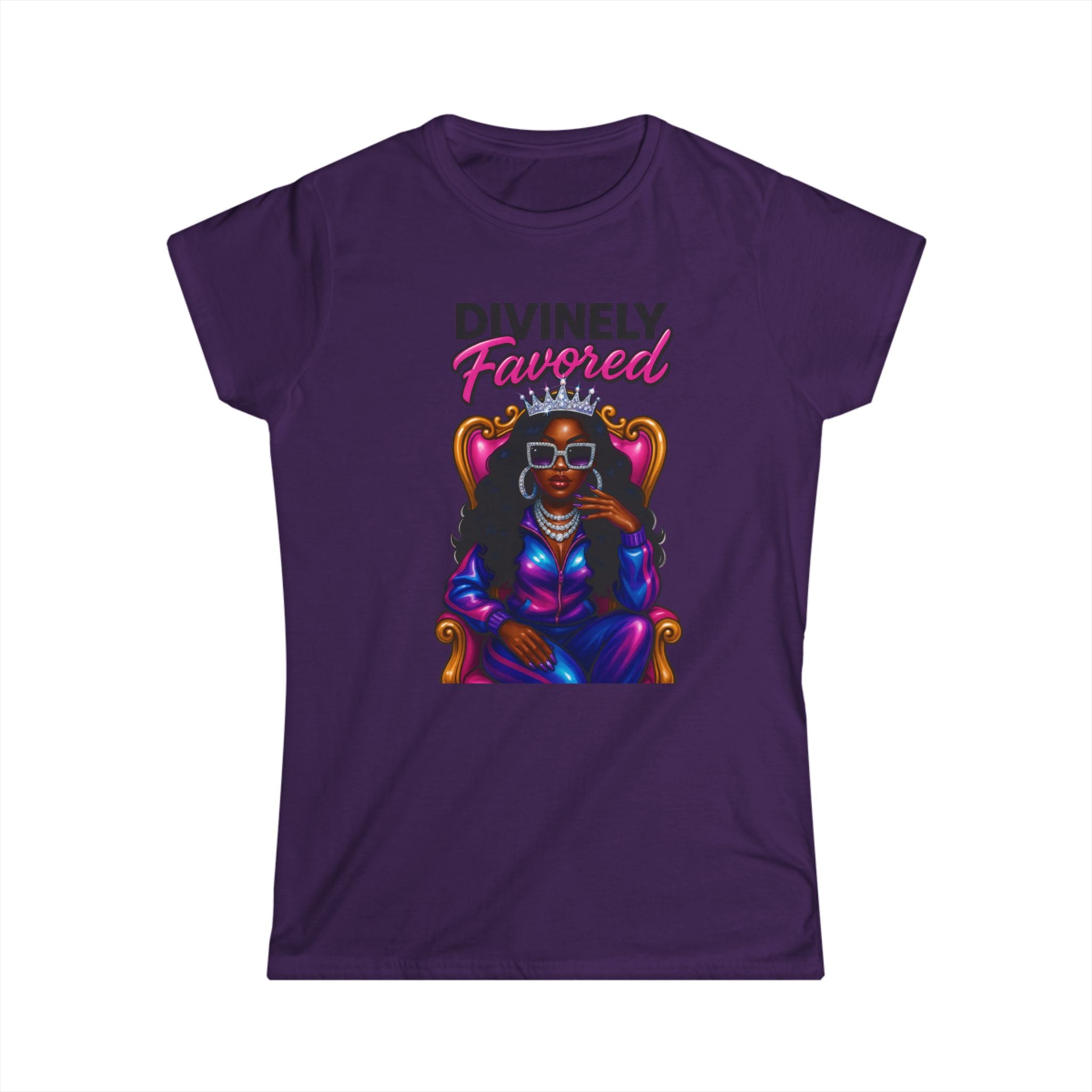Divinely Favored Women's Softstyle Tee - Inspirational Graphic T-Shirt