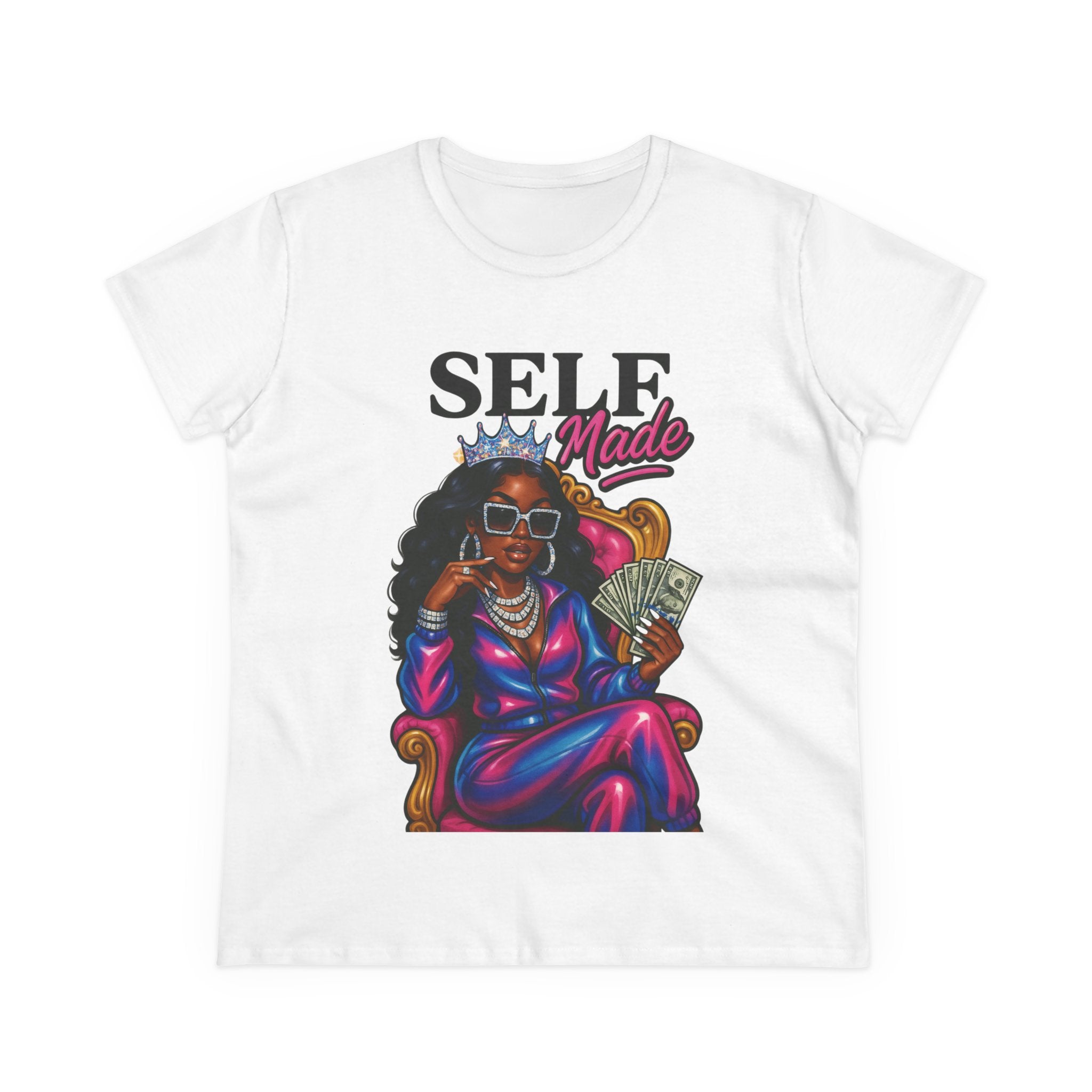 Self Made Women's Midweight Cotton Tee - Empowering Graphic Tee