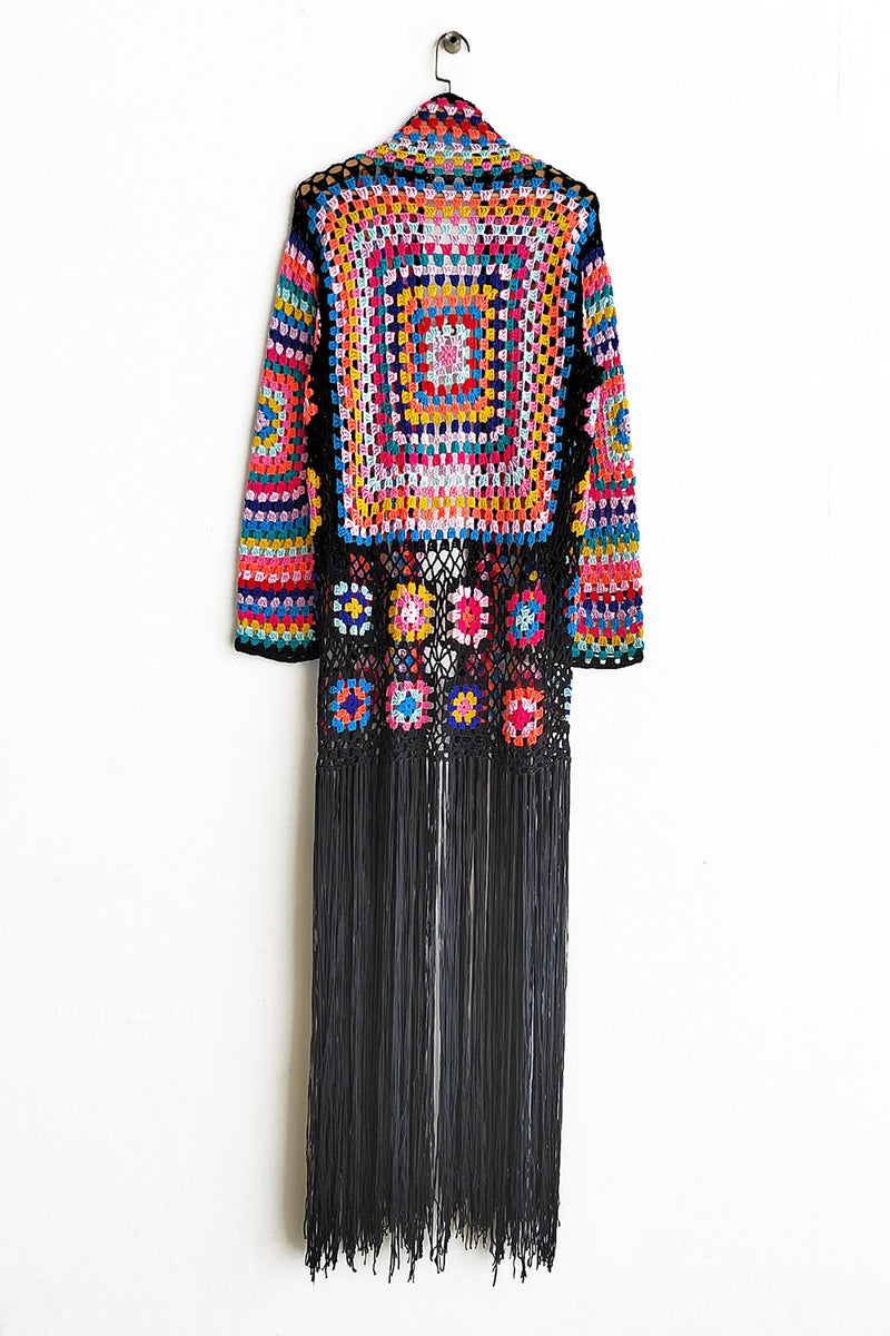 Fringe Tied Long Sleeve Cardigan - ShopEbonyMonique