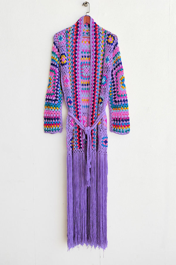 Fringe Tied Long Sleeve Cardigan - ShopEbonyMonique