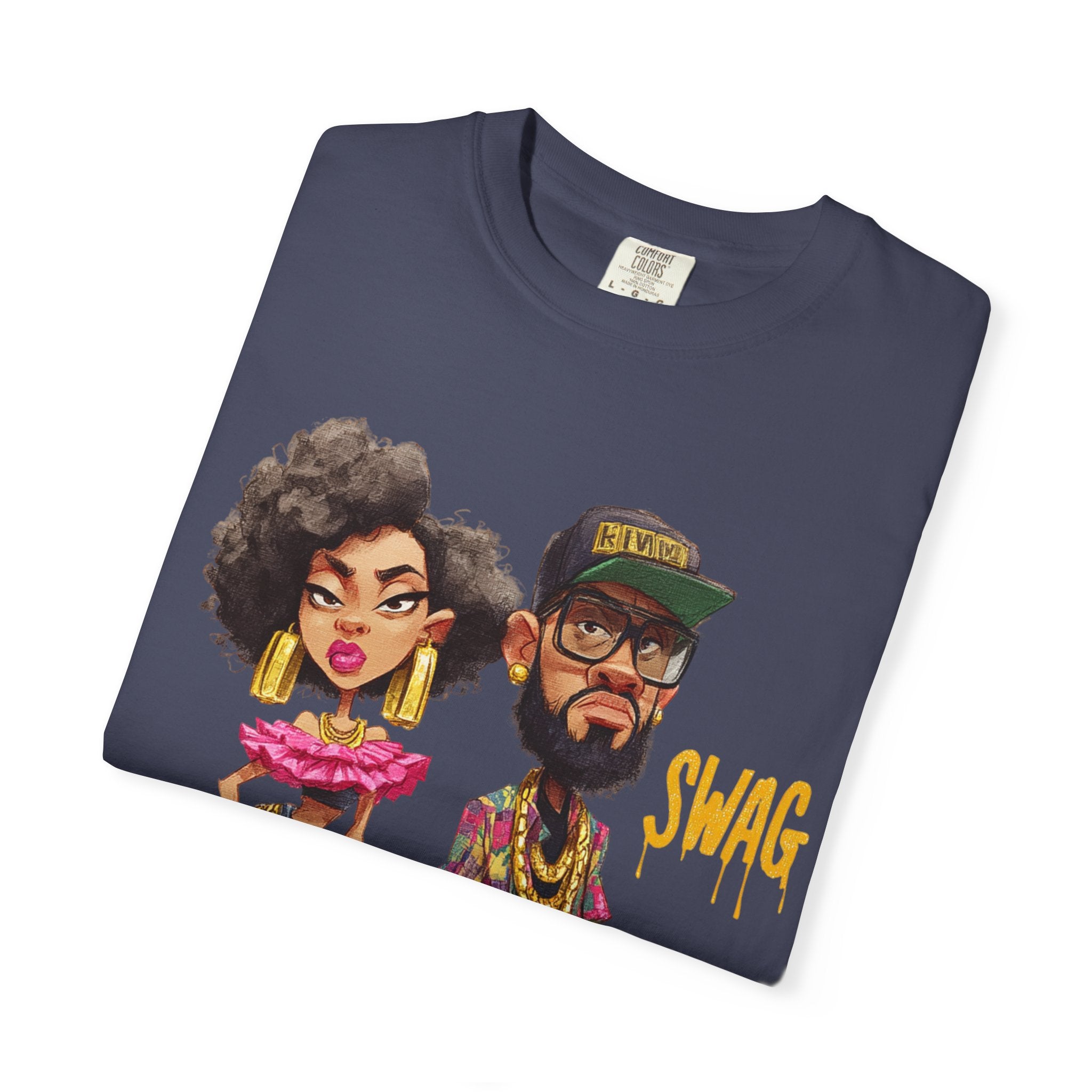 Unisex Garment-Dyed T-Shirt with Cool Cartoon Design - 'SWAG'