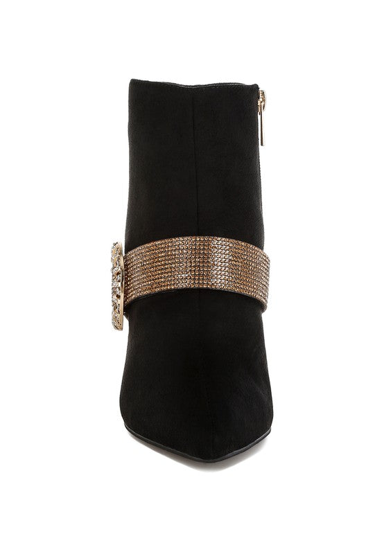 EM Rhinestones Strap Boots - ShopEbonyMonique