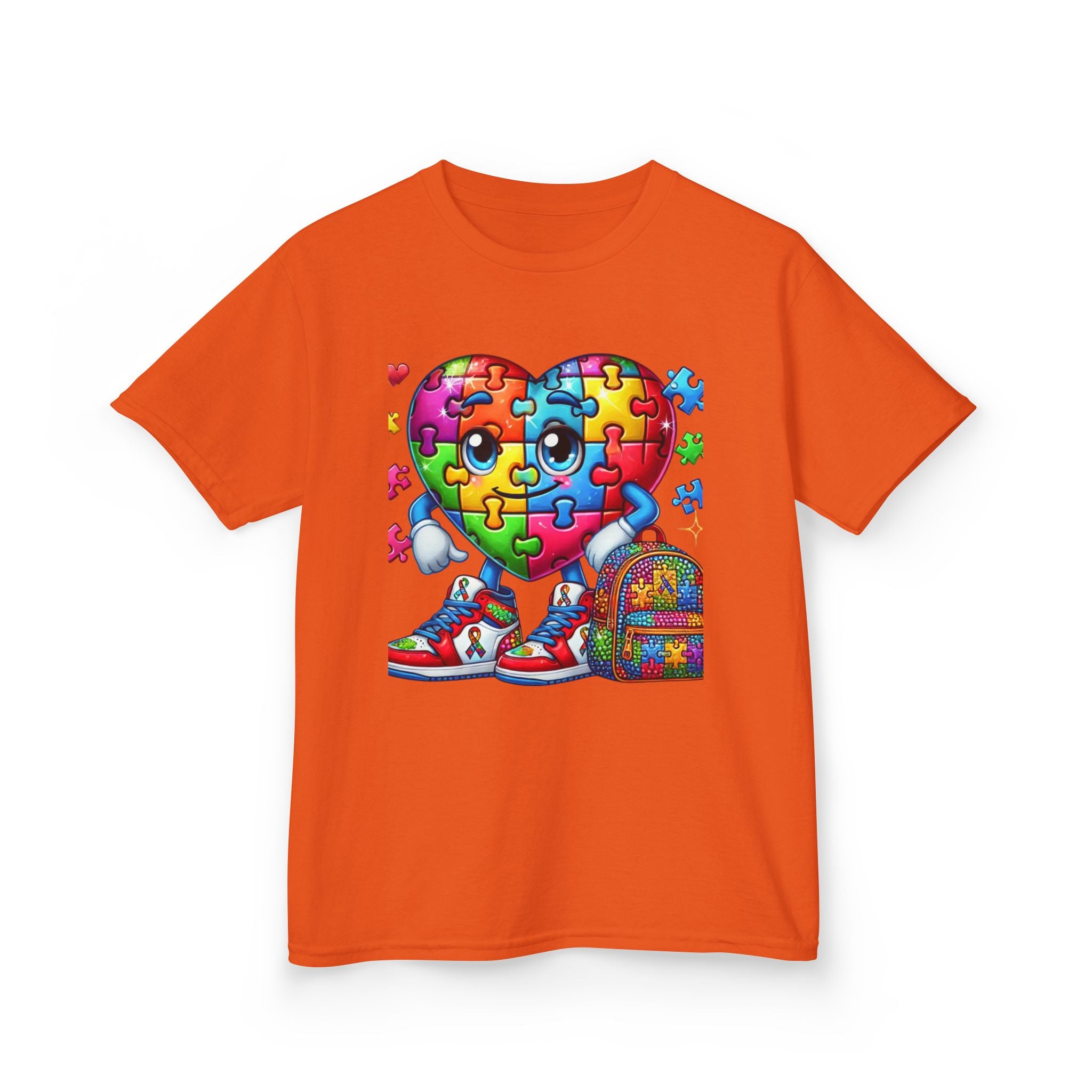 Colorful Puzzle Heart Kids Tee - Perfect for Back to School & Autism Awareness
