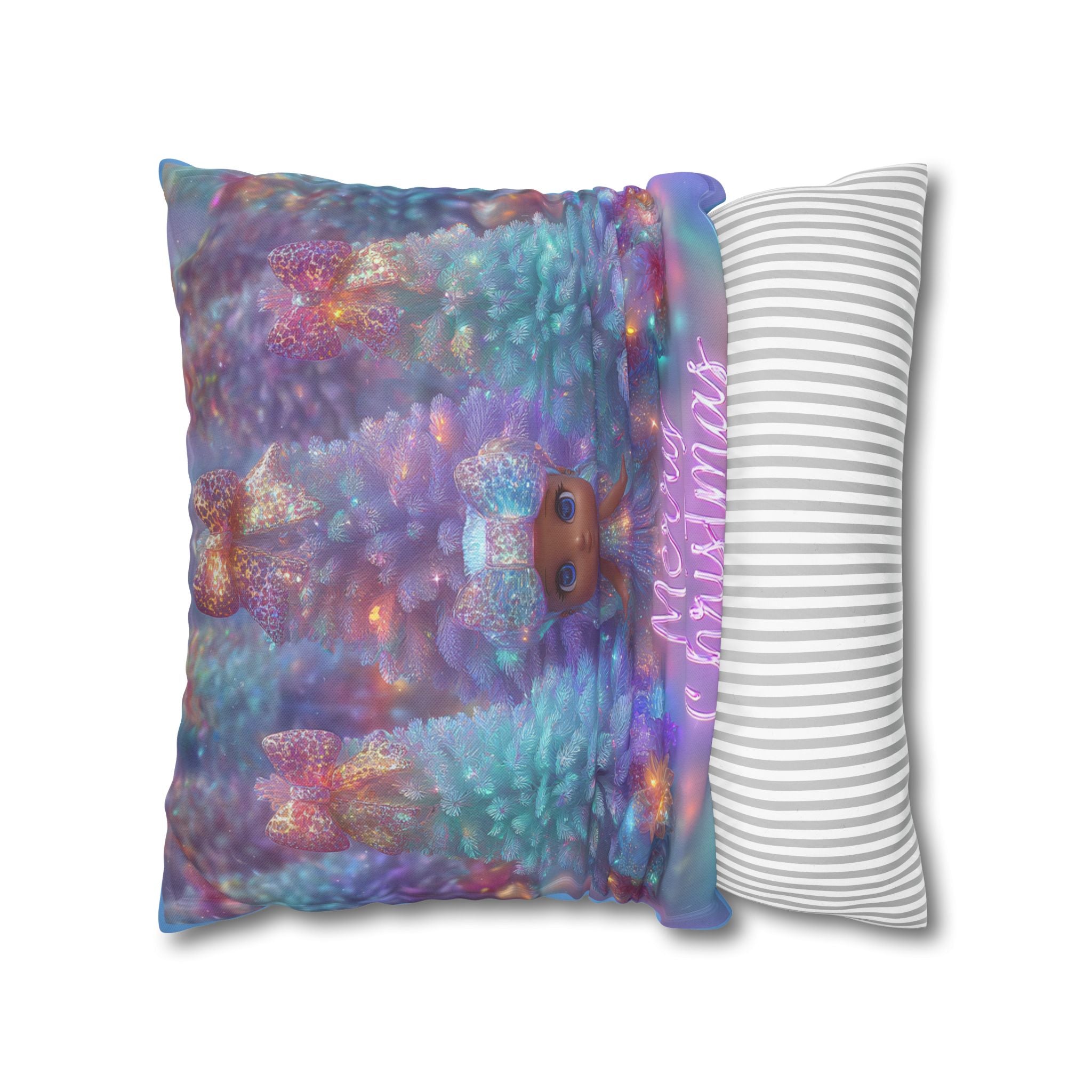 Merry Christmas Decorative Pillowcase, Cozy Holiday Decor, Personalized Gift, Kids Room, Winter Home Accent, Festive Throw Pillow