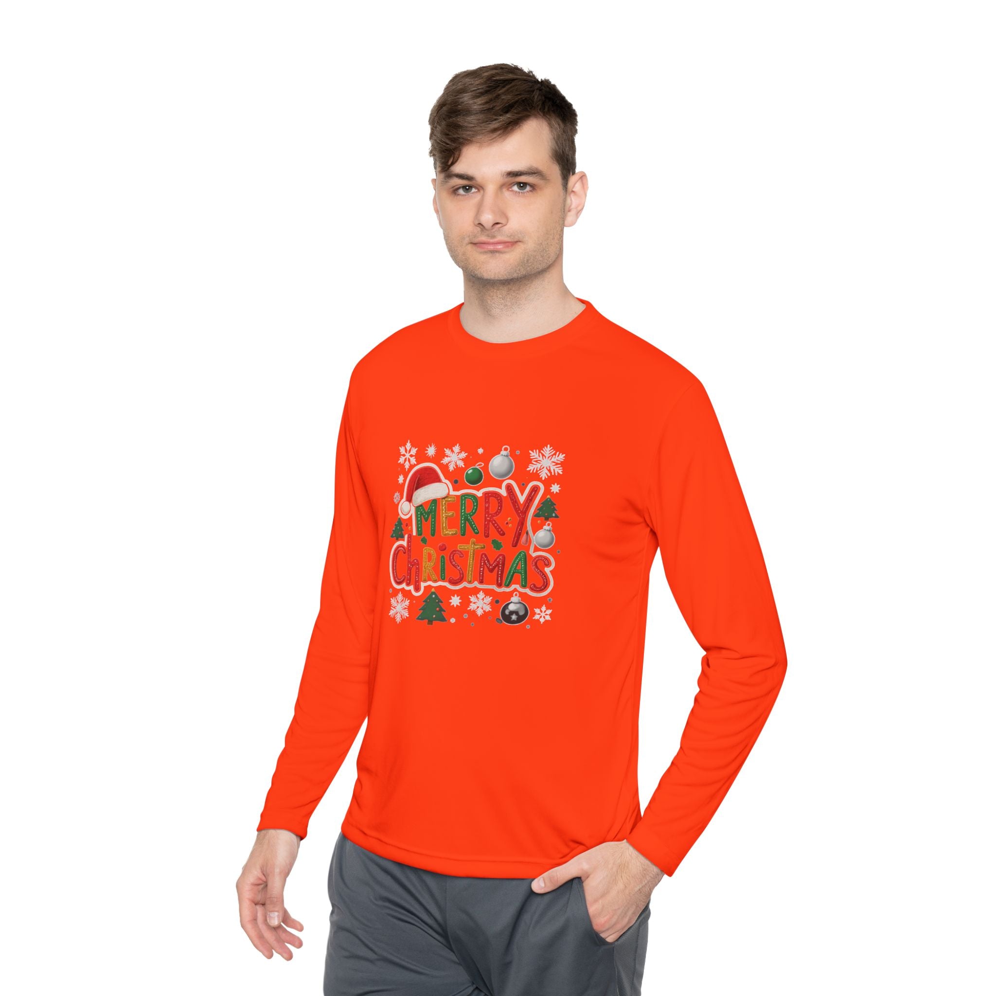 Merry Christmas Long Sleeve Tee — Festive Holiday Graphic Shirt