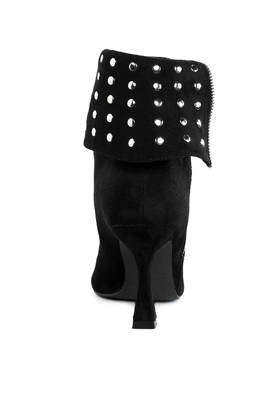 Piccini Stud Embellished Foldover Boots - ShopEbonyMonique