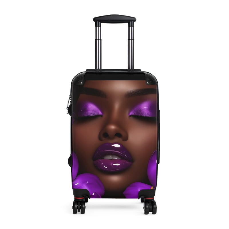 Purple Flower Glamorous Travel Suitcase with Elegant Floral Design