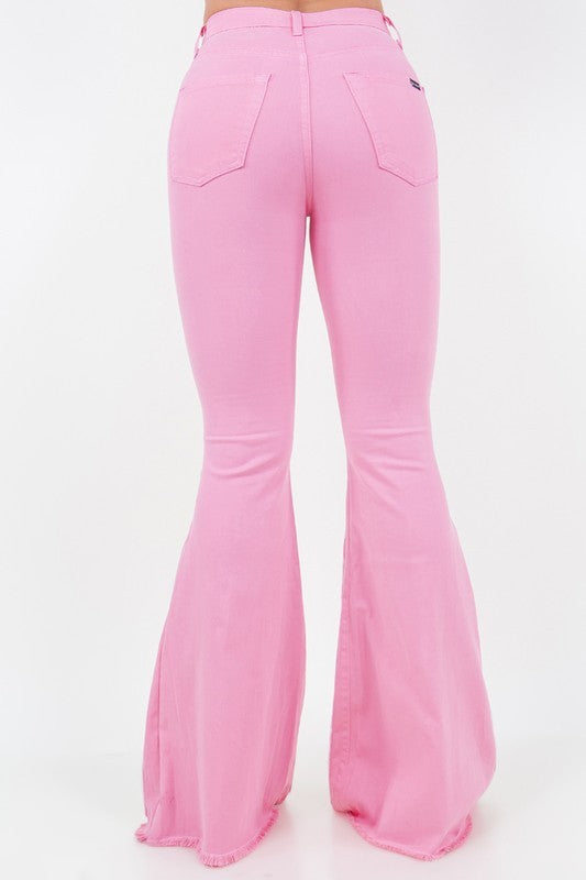 Rodeo Bell Bottom Jean in Pink- Inseam 32"