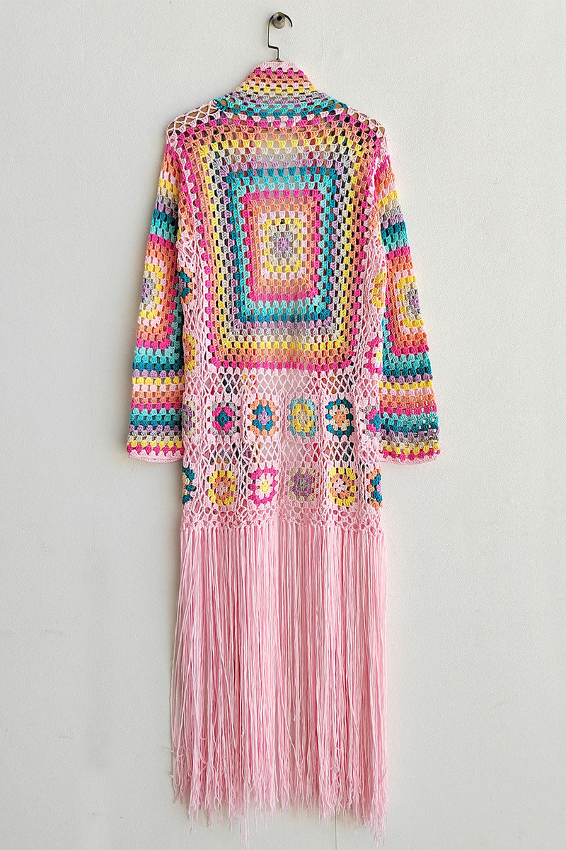 Fringe Tied Long Sleeve Cardigan - ShopEbonyMonique