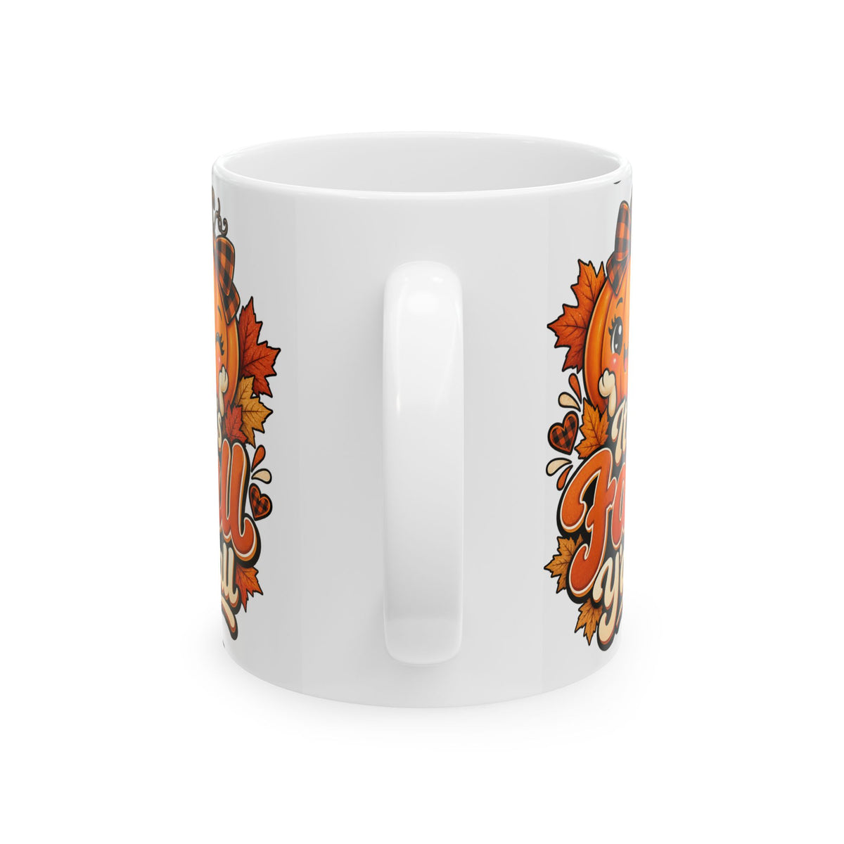 It's Fall Y'all Ceramic Mug — Cute Pumpkin & Autumn Leaves 11oz/15oz