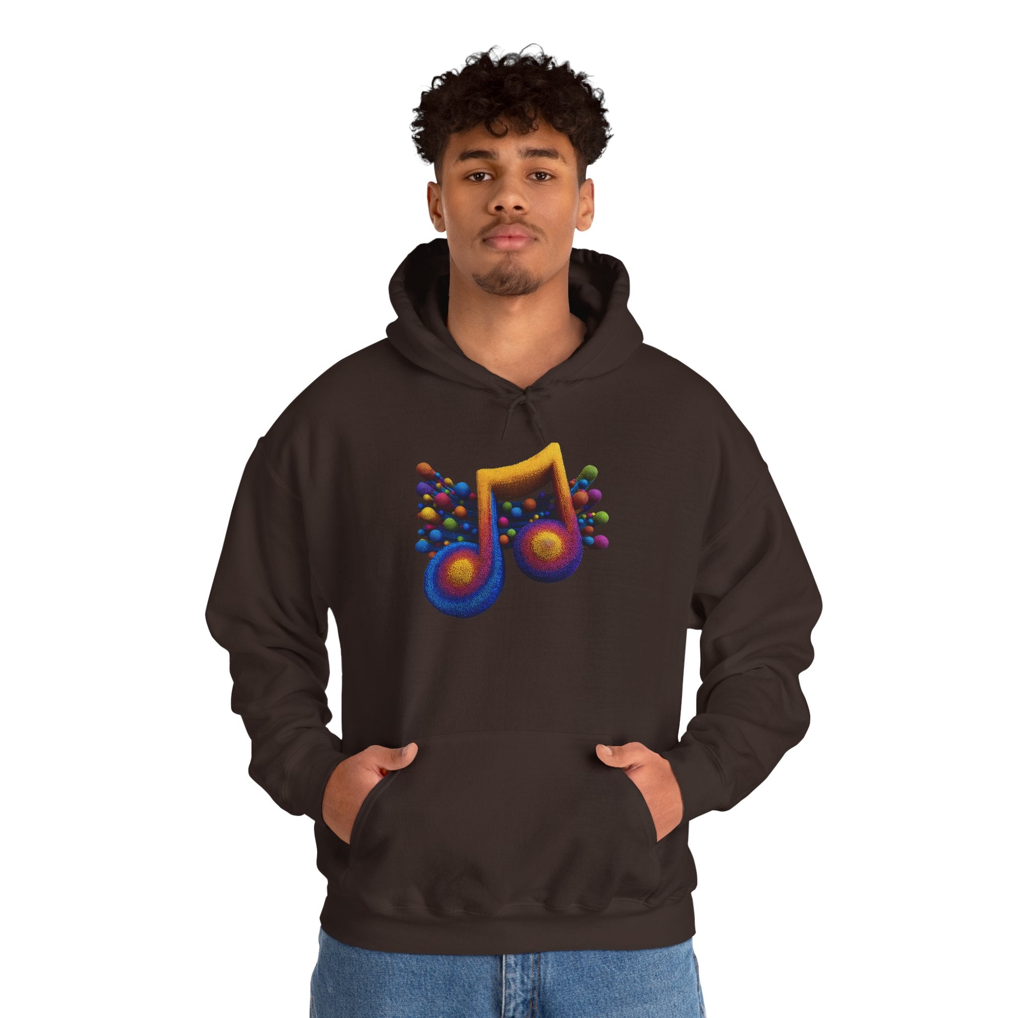 Music Notes Hoodie — Colorful Retro Musical Emoji Sweatshirt