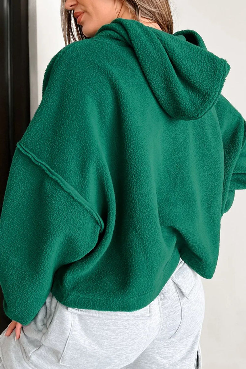 Exposed Seam Long Sleeve Hoodie - ShopEbonyMonique