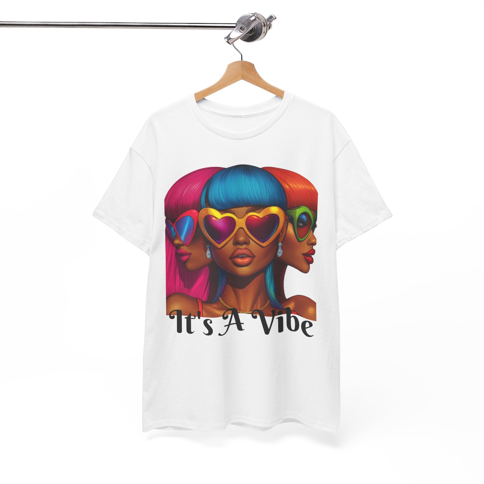 It's A Vibe Unisex Heavy Cotton Tee - Colorful Graphic T-Shirt for Casual Wear