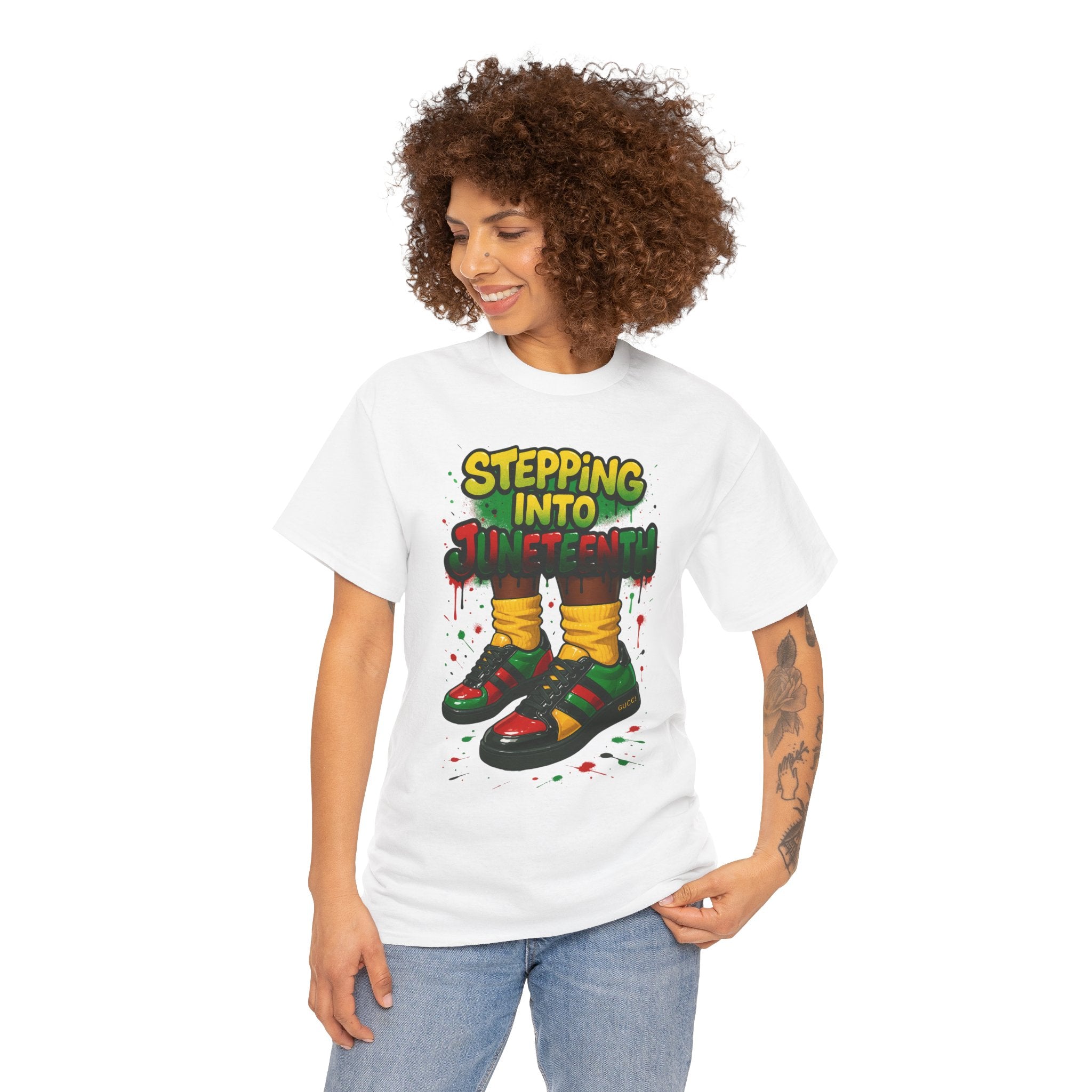 Just Stepping Into Juneteenth Unisex Heavy Cotton Tee | Celebration Shirt, Gift for Freedom, Black History Month, Party Wear