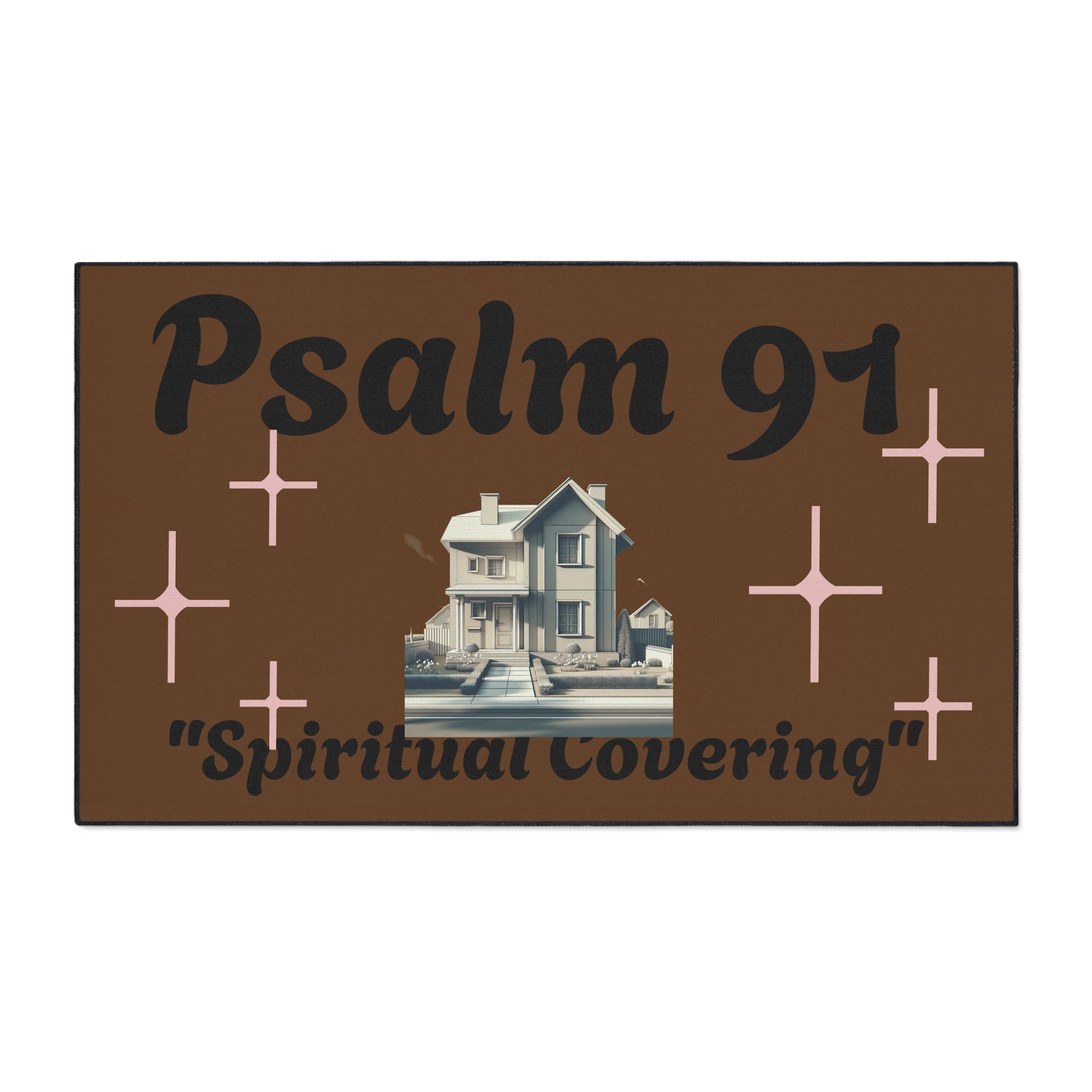 Psalm 91 Scripture Floor Mat, Bible Verse Rug, Religious Heavy Duty Welcome Mat, Christian Home Decor, Indoor Outdoor Mat