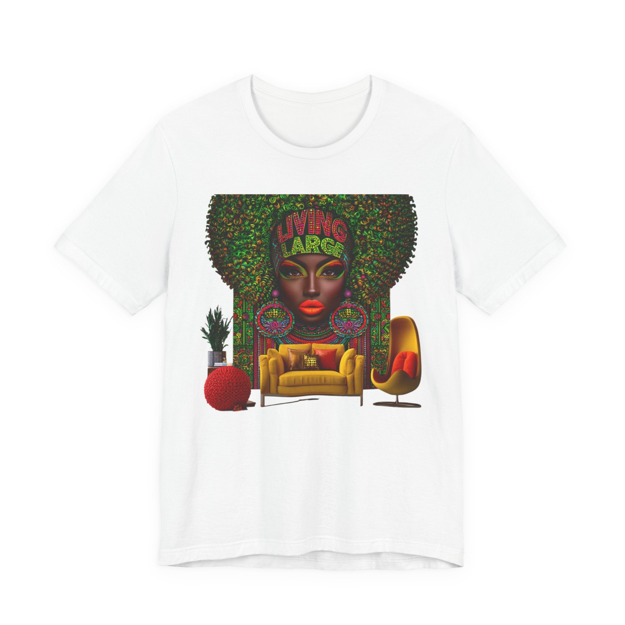 Afrocentric Goddess Art Tee – Vibrant Portrait T-Shirt