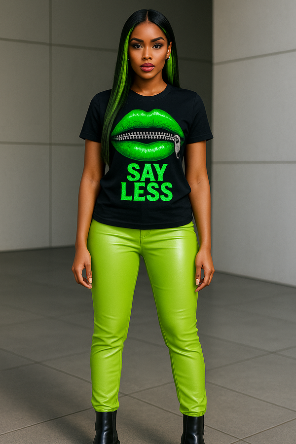 Say Less Women's Green  Softstyle Tee - Bold Inspirational Graphic T-Shirt