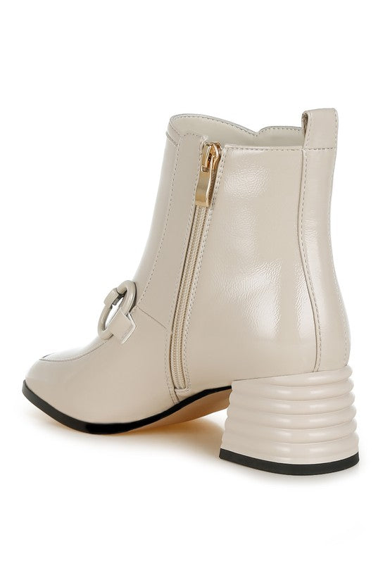 Algol Textured Block Heel Ankle Boots