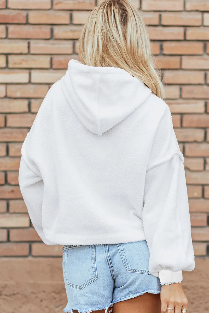 Exposed Seam Long Sleeve Hoodie - ShopEbonyMonique