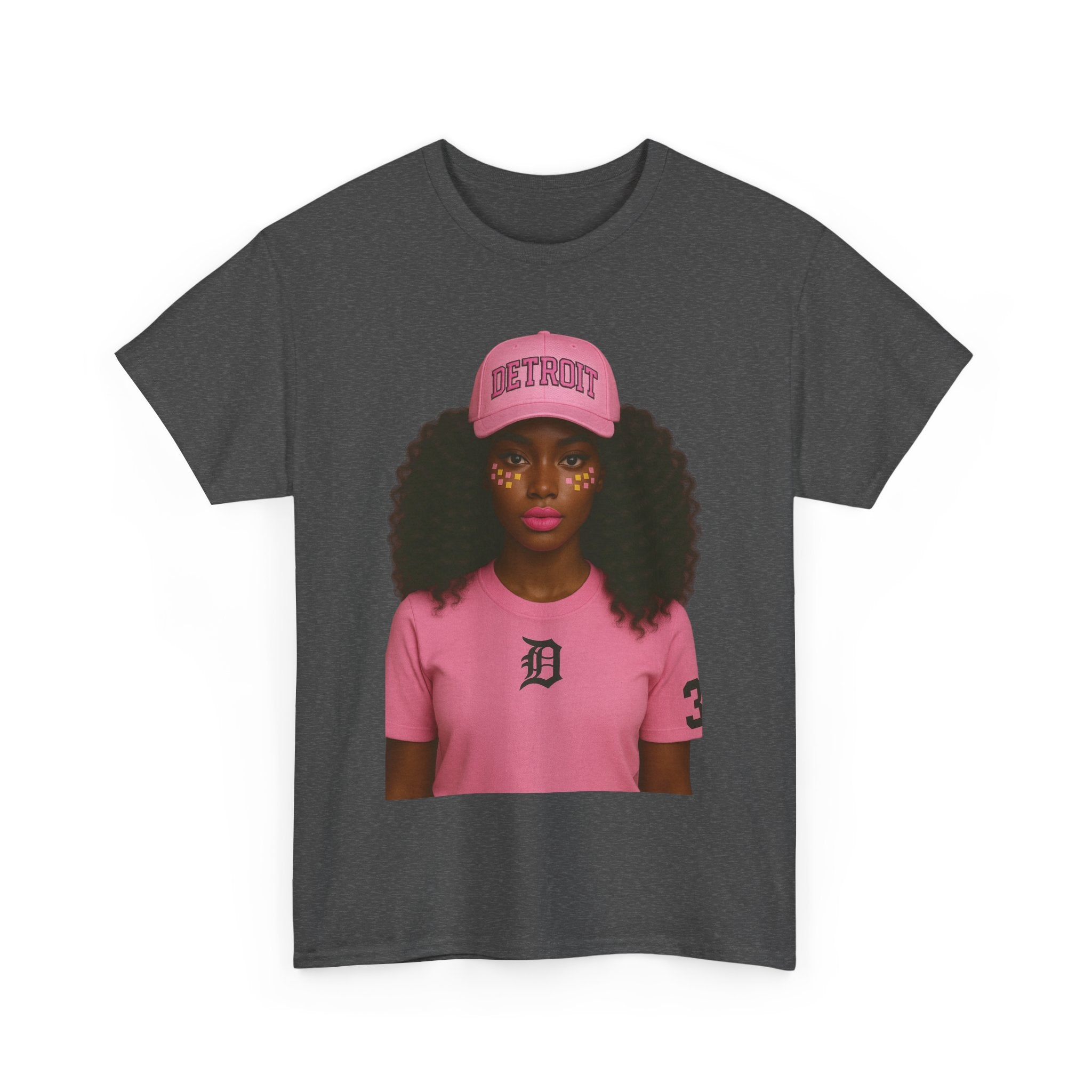 Detroit Pride Unisex Heavy Cotton Tee, Casual Streetwear, Graphic Tee, Gift for Her, Summer Fashion, Urban Outfit