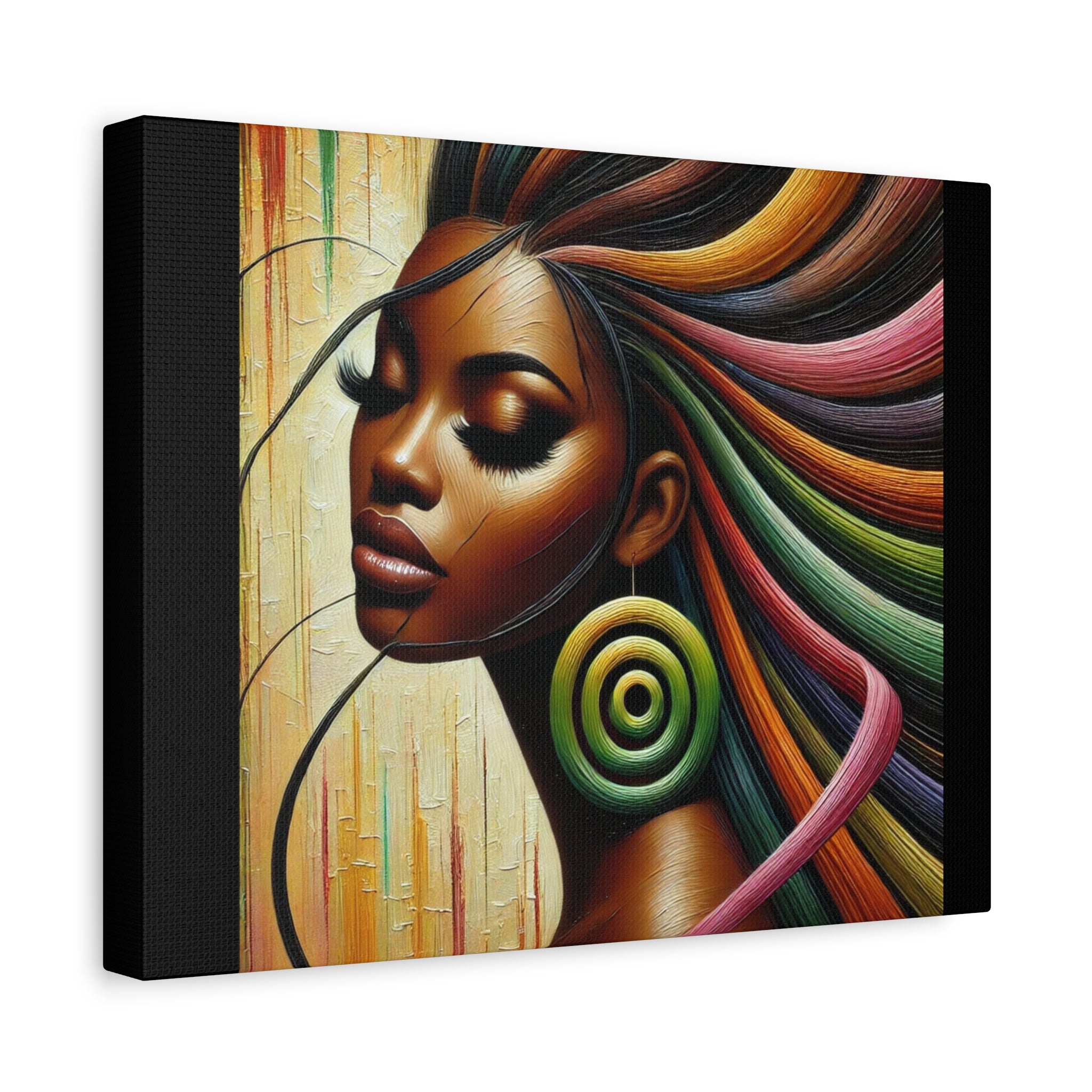 Glowing Vibrant African Art Canvas Print - 1.25" Stretched Wall Decor