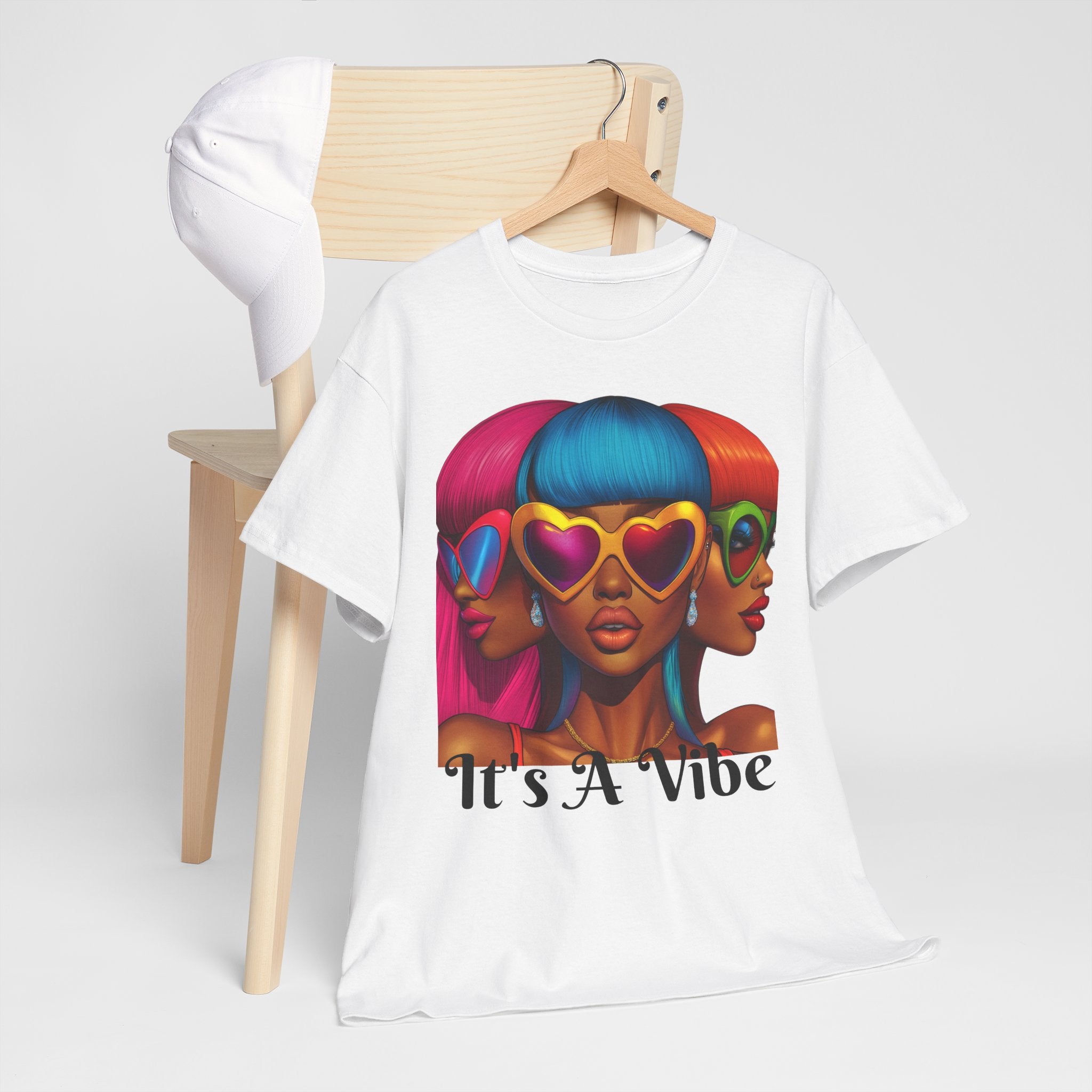 It's A Vibe Unisex Heavy Cotton Tee - Colorful Graphic T-Shirt for Casual Wear