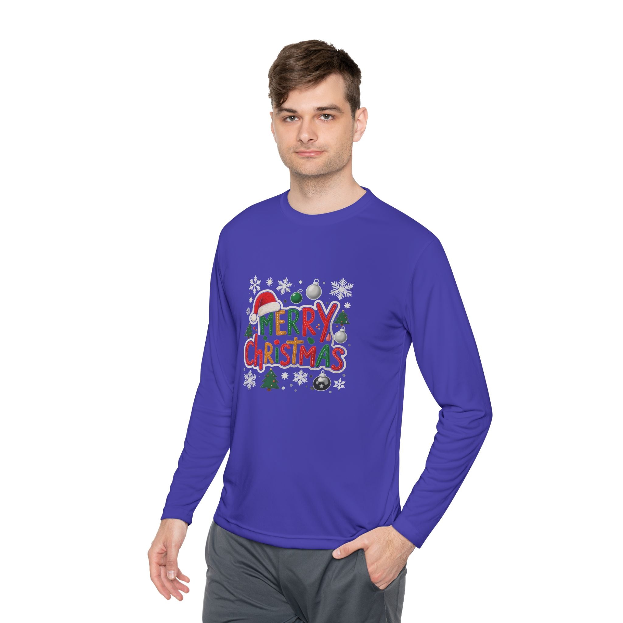 Merry Christmas Long Sleeve Tee — Festive Holiday Graphic Shirt