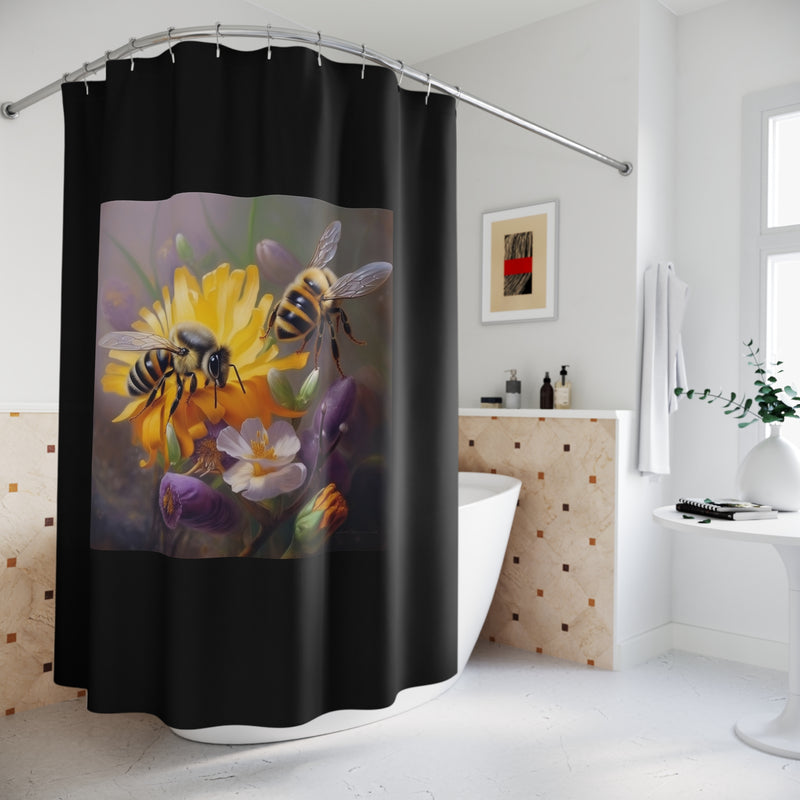 Bee Polyester Shower Curtain
