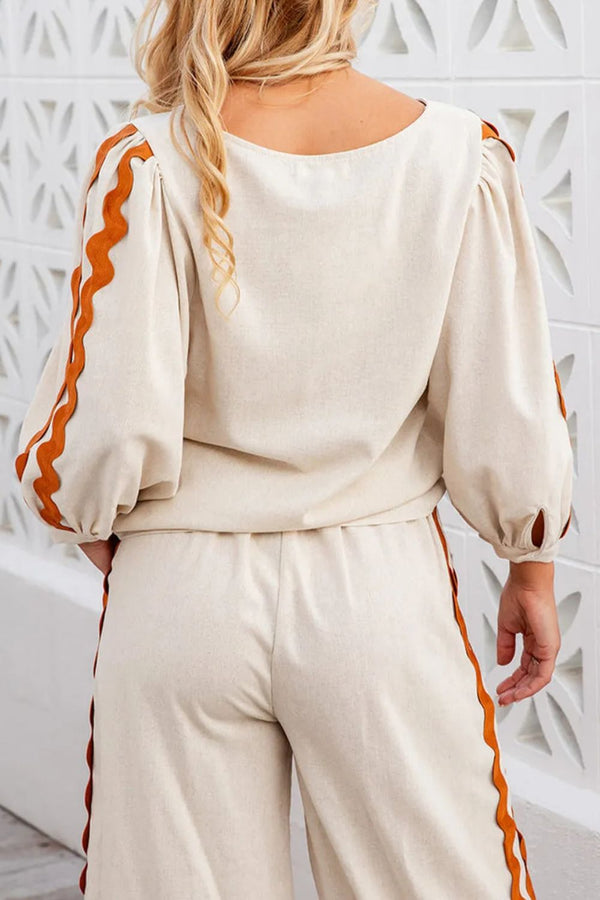 EM Long Sleeve Top and Drawstring Pants Set - ShopEbonyMonique