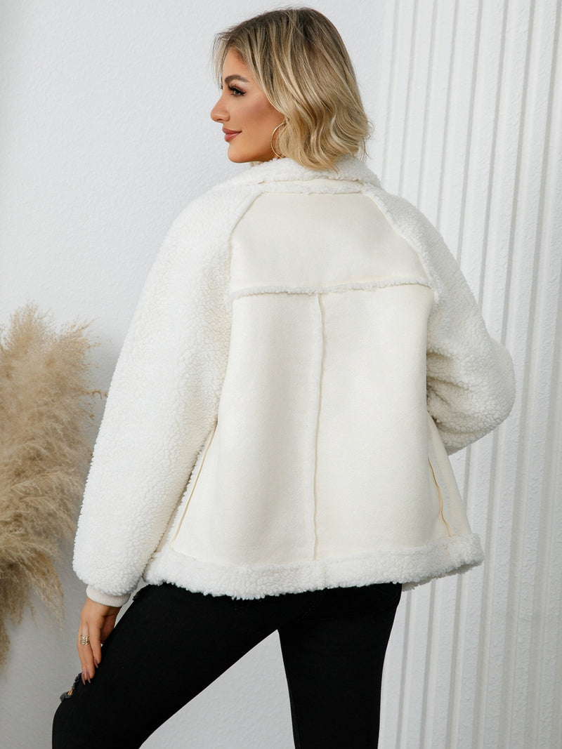 Women's Cozy Sherpa Zip-Up Jacket with Pockets - ShopEbonyMonique