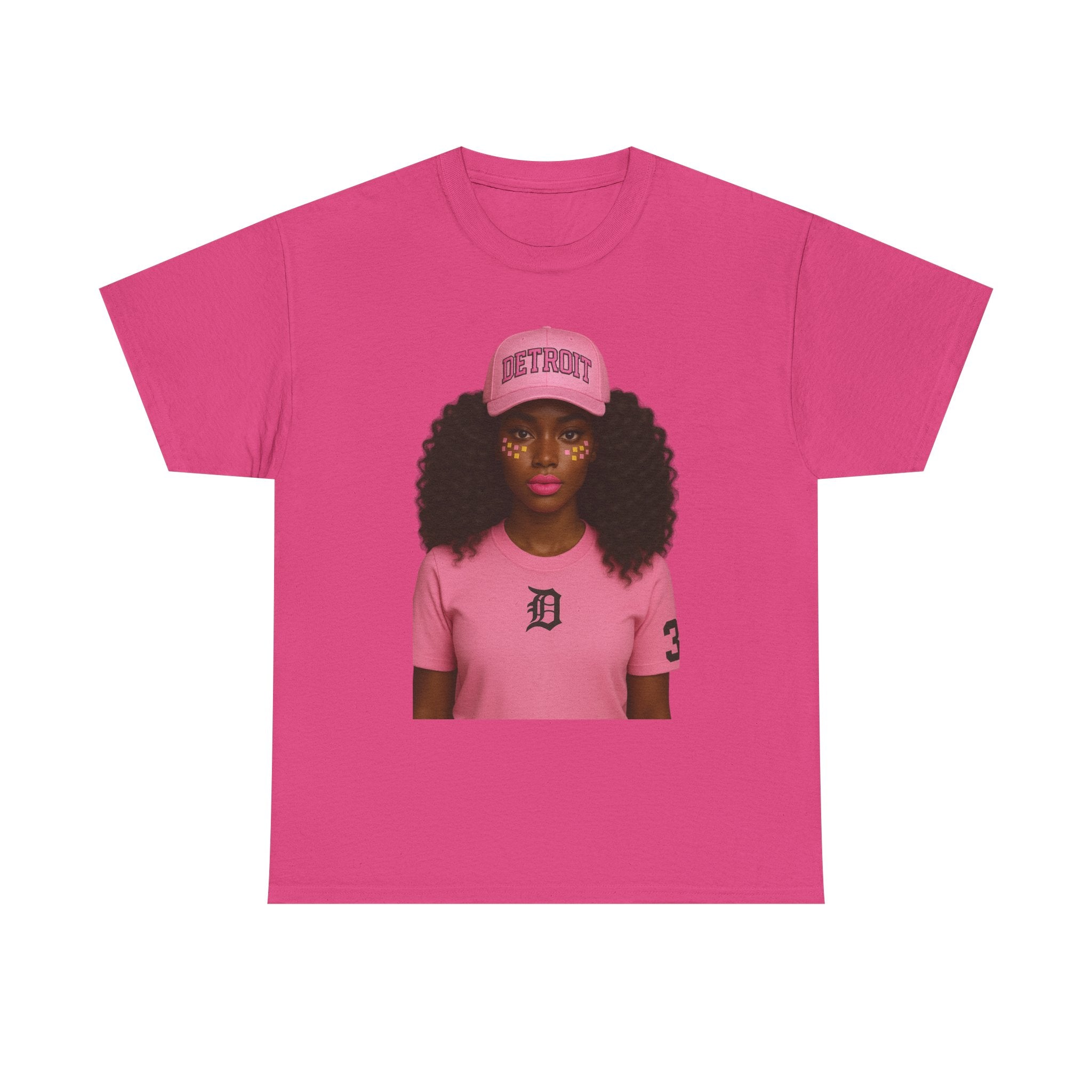 Detroit Pride Unisex Heavy Cotton Tee, Casual Streetwear, Graphic Tee, Gift for Her, Summer Fashion, Urban Outfit