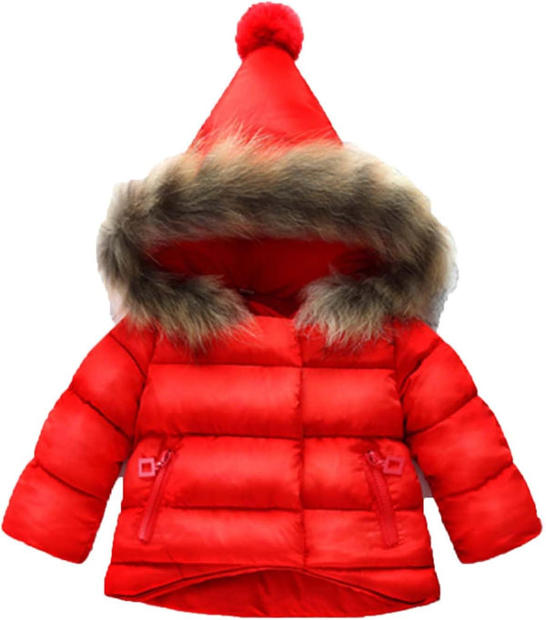 Baby Girls Winter Coats Toddler Hooded Warm Fleece Down Jacket for Kids - ShopEbonyMonique