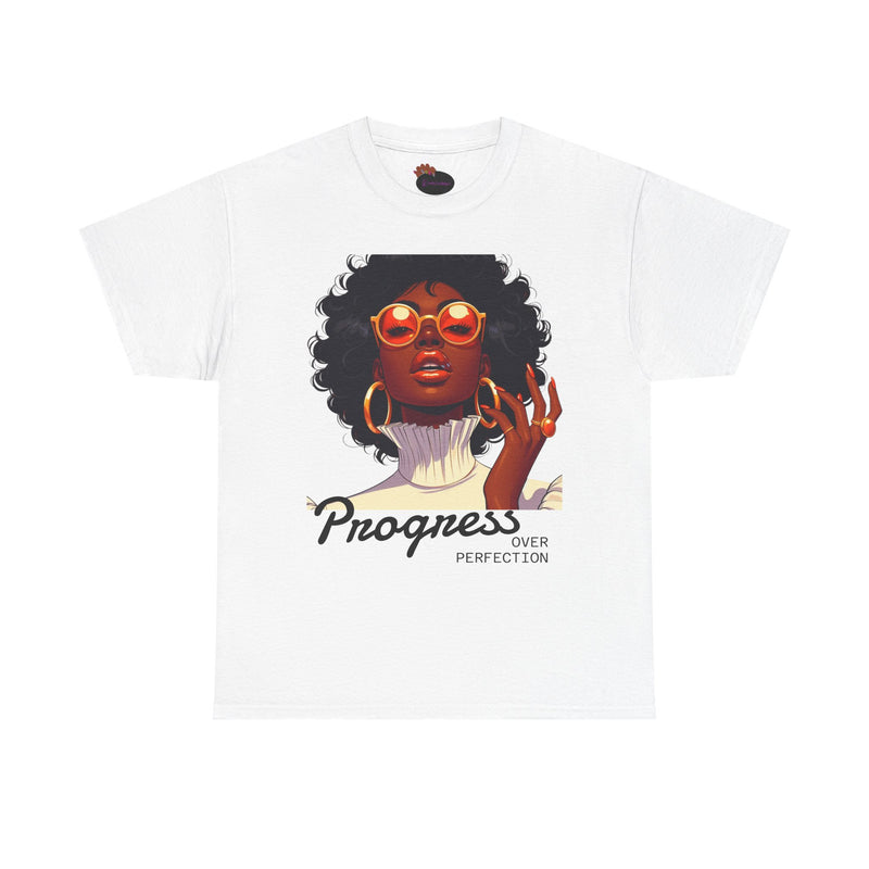 Progress Over Perfection Heavy Cotton Tee - Empowering Fashion for Everyday Confidence