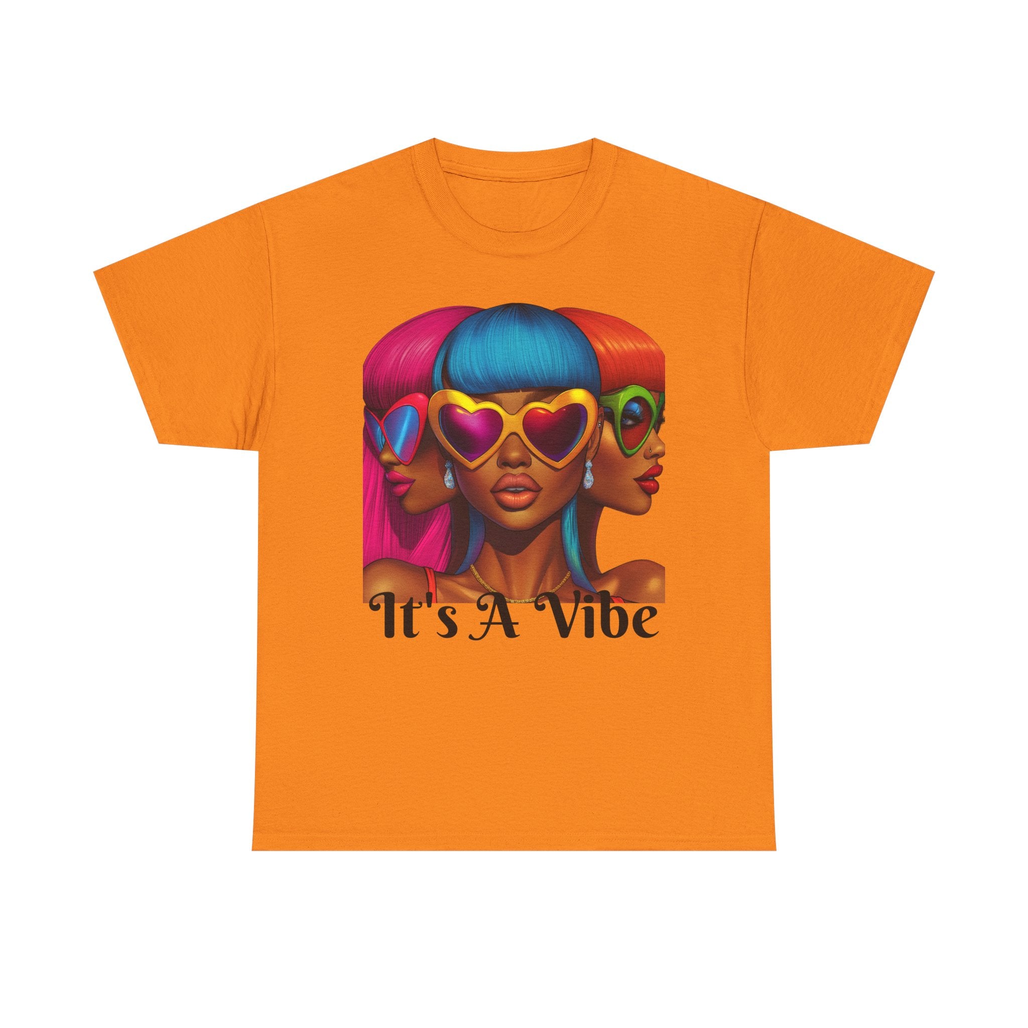 It's A Vibe Unisex Heavy Cotton Tee - Colorful Graphic T-Shirt for Casual Wear
