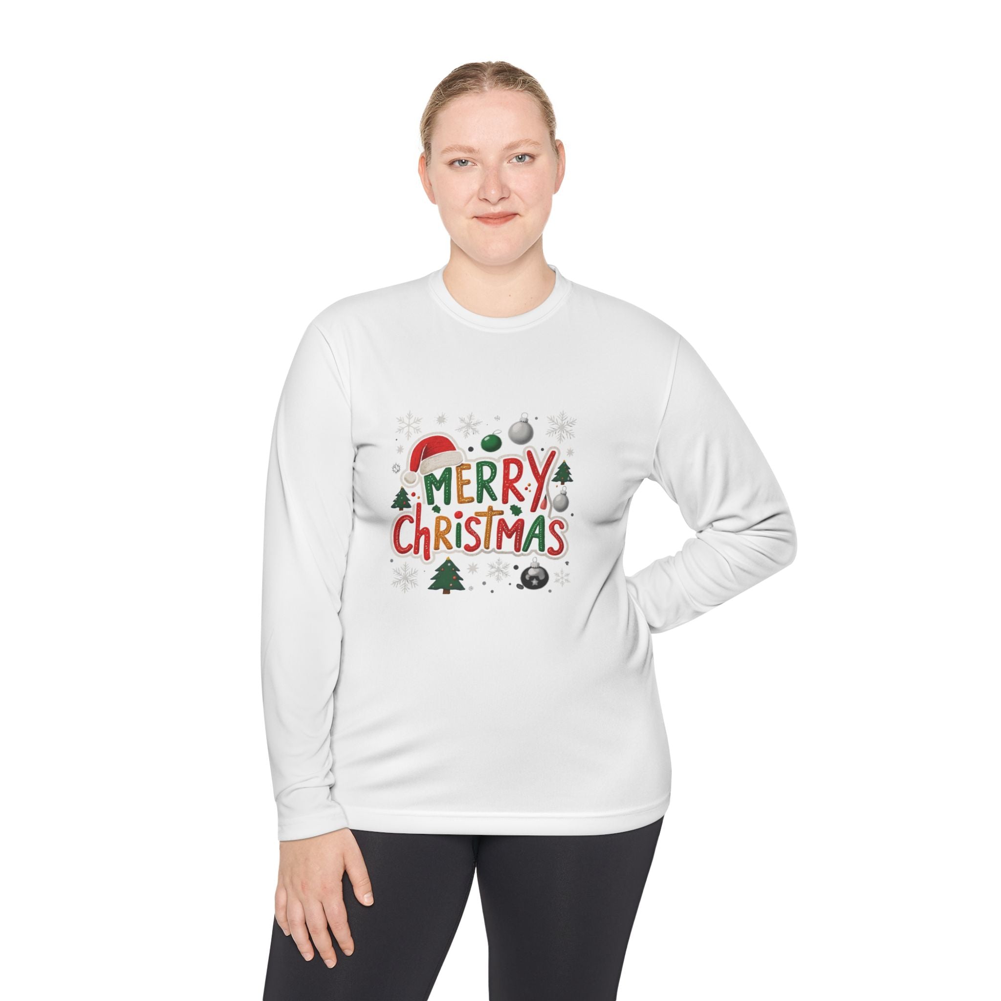 Merry Christmas Long Sleeve Tee — Festive Holiday Graphic Shirt