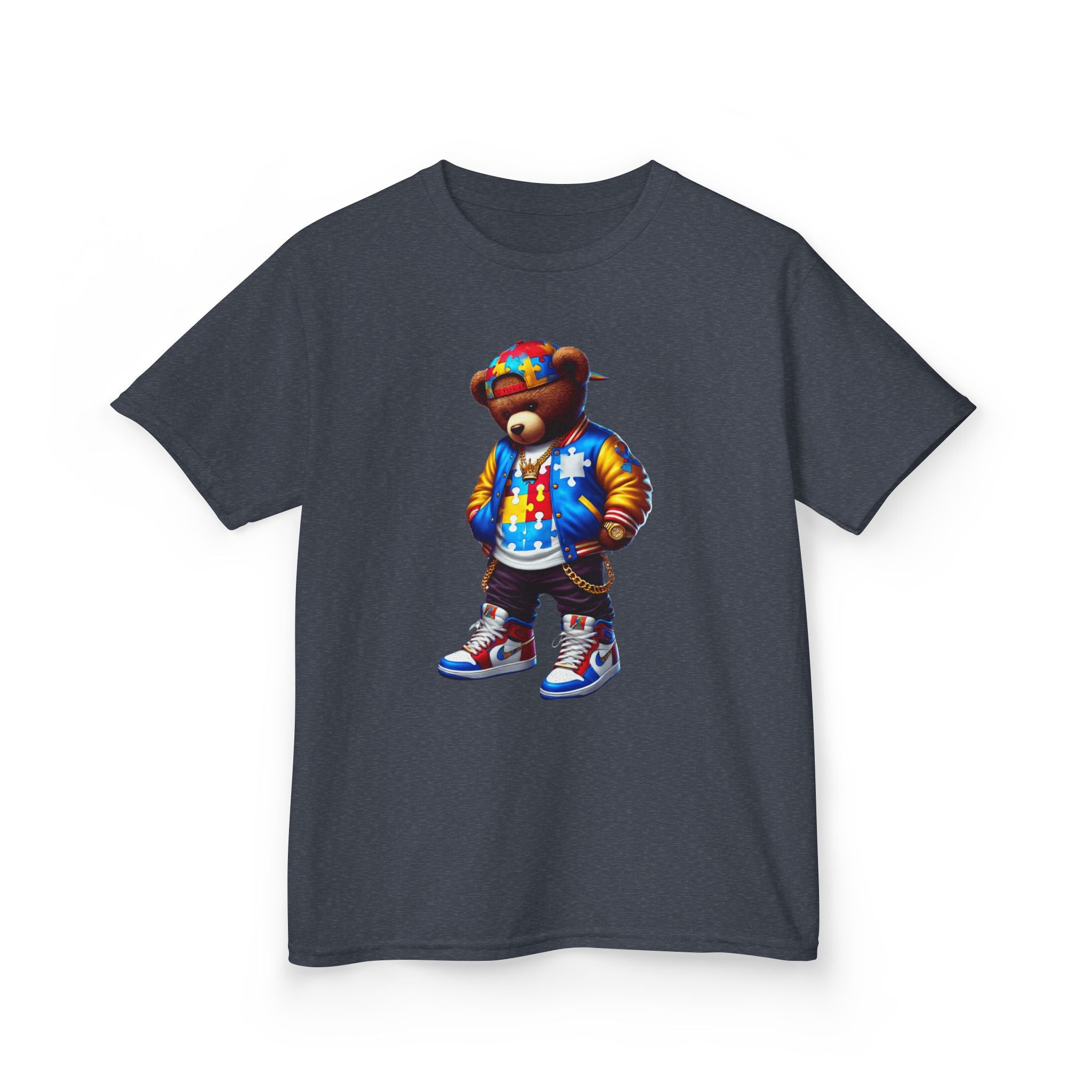 Cool Bear Autism Awareness Graphic Kids Tee - Colorful Streetwear Style