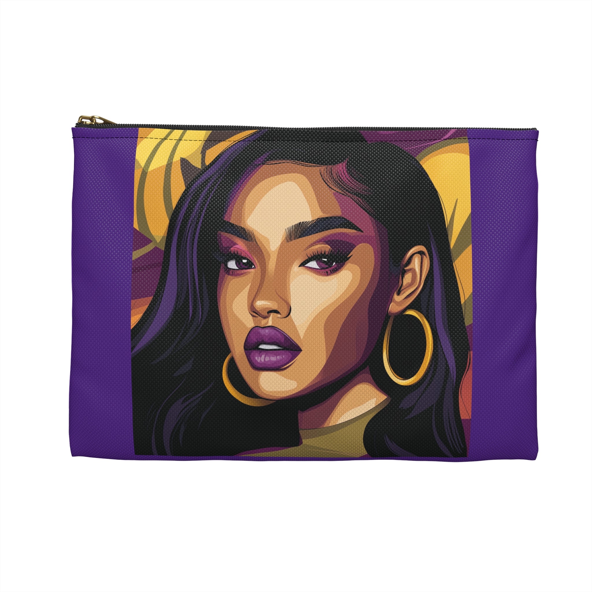 Beauty Chic Graphic Accessory Pouch - Bold Portrait Design