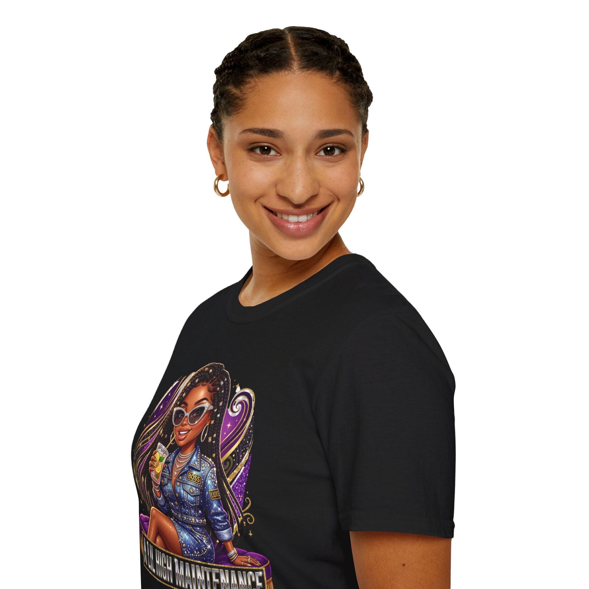 T-Shirt — "All High Maintenance" Glam Girl Graphic Tee