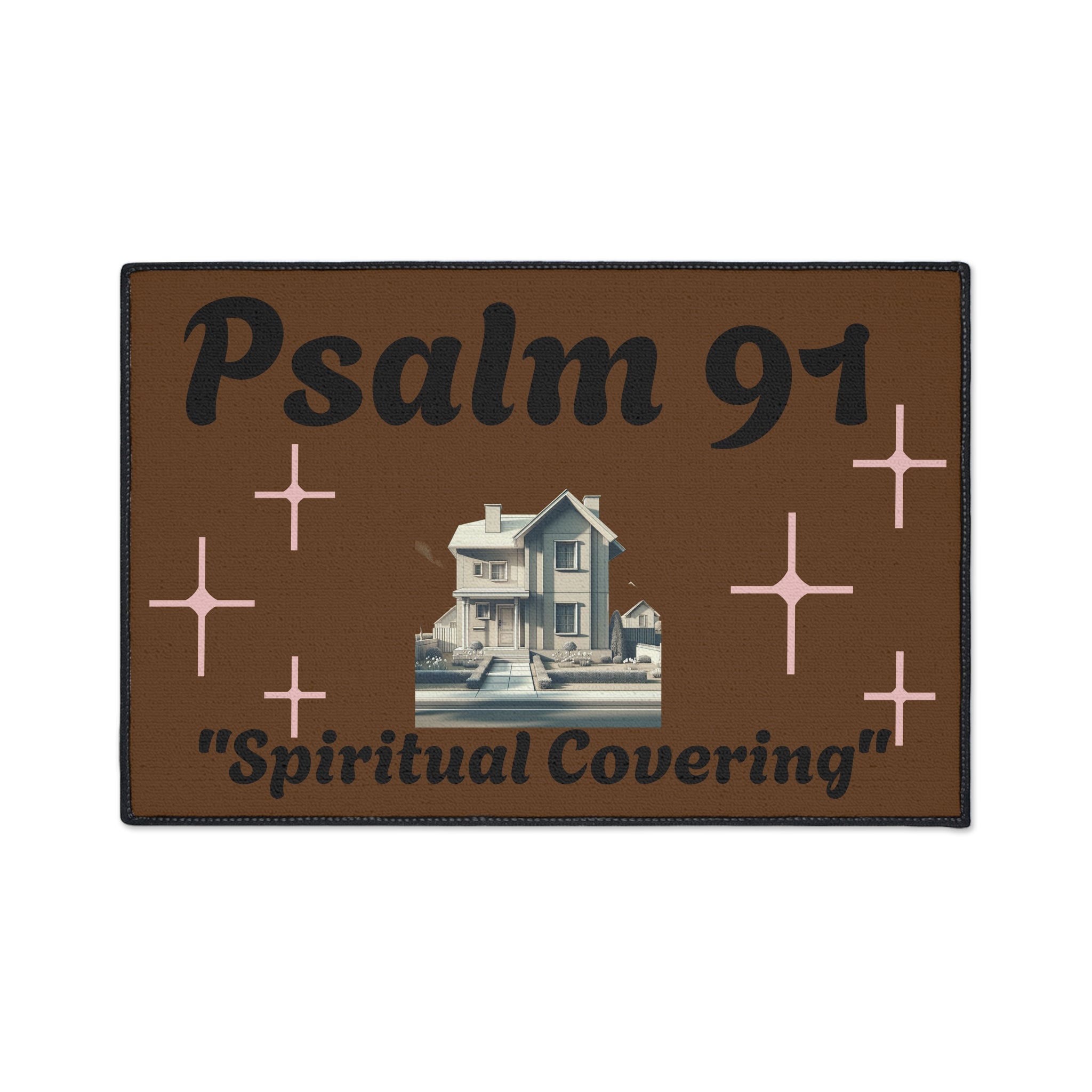 Psalm 91 Scripture Floor Mat, Bible Verse Rug, Religious Heavy Duty Welcome Mat, Christian Home Decor, Indoor Outdoor Mat