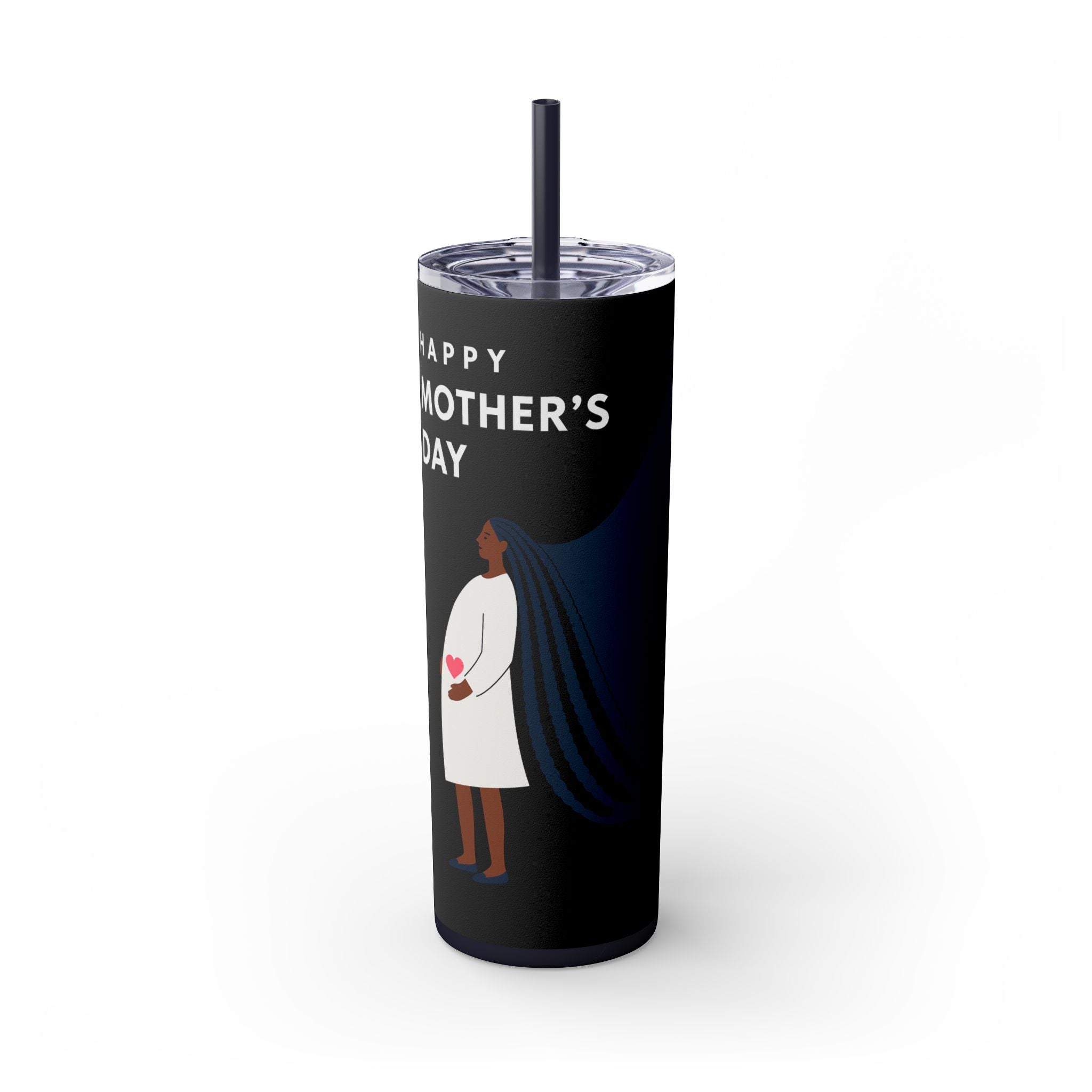 Mother's Day Skinny Tumbler with Straw - 20oz Gift for Moms