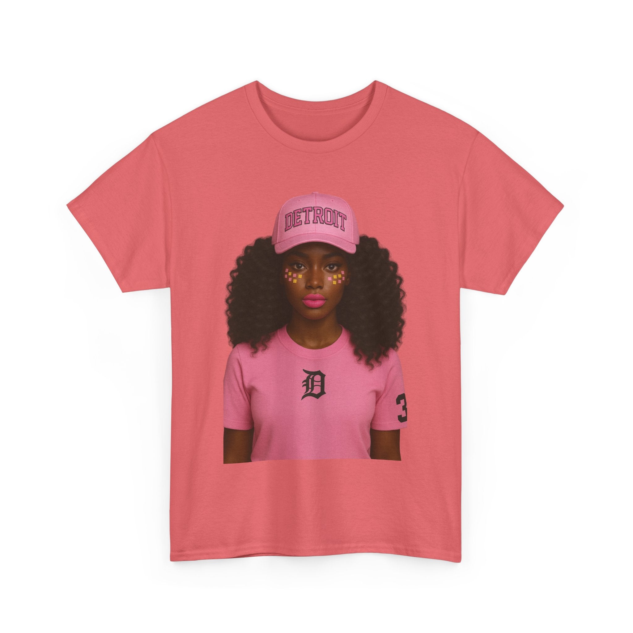 Detroit Pride Unisex Heavy Cotton Tee, Casual Streetwear, Graphic Tee, Gift for Her, Summer Fashion, Urban Outfit