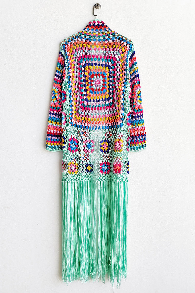 Fringe Tied Long Sleeve Cardigan - ShopEbonyMonique