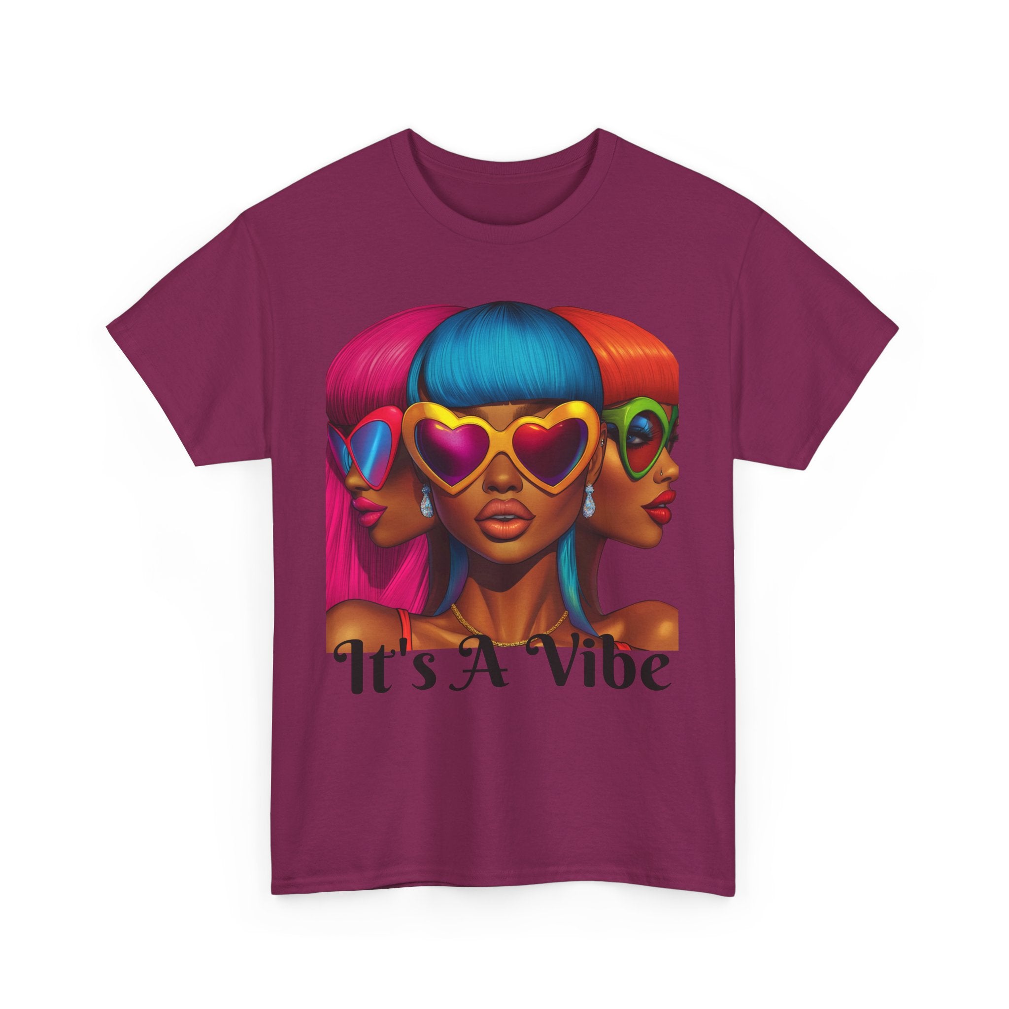 It's A Vibe Unisex Heavy Cotton Tee - Colorful Graphic T-Shirt for Casual Wear
