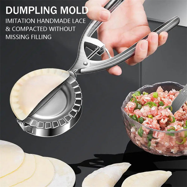 Kitchen Dumpling Mold Stainless Steel Dumpling Machine Pressing Home Baking Tool Skin Press Tool Dumpling Noodle Manual Kitchen Gadgets - ShopEbonyMonique