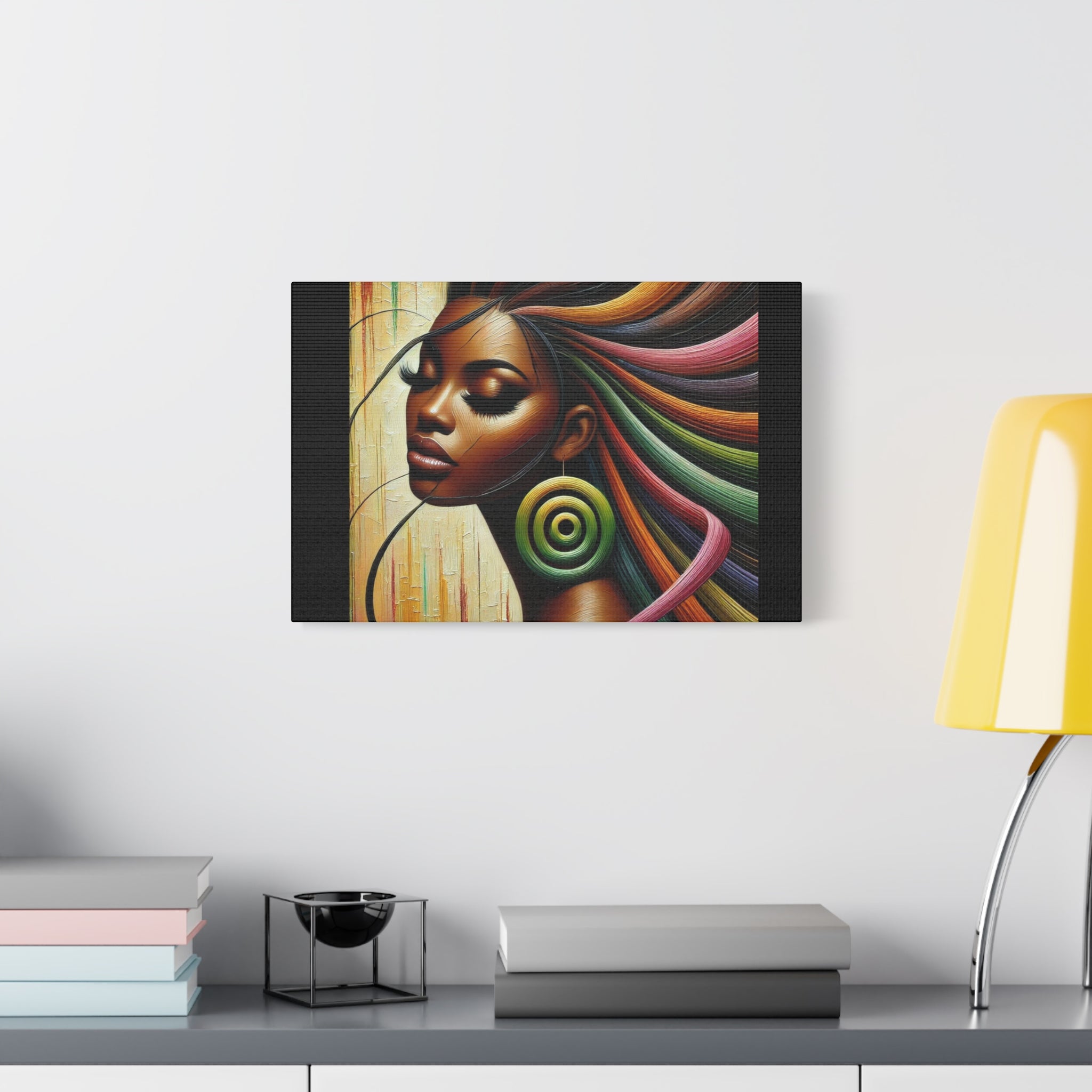 Glowing Vibrant African Art Canvas Print - 1.25" Stretched Wall Decor