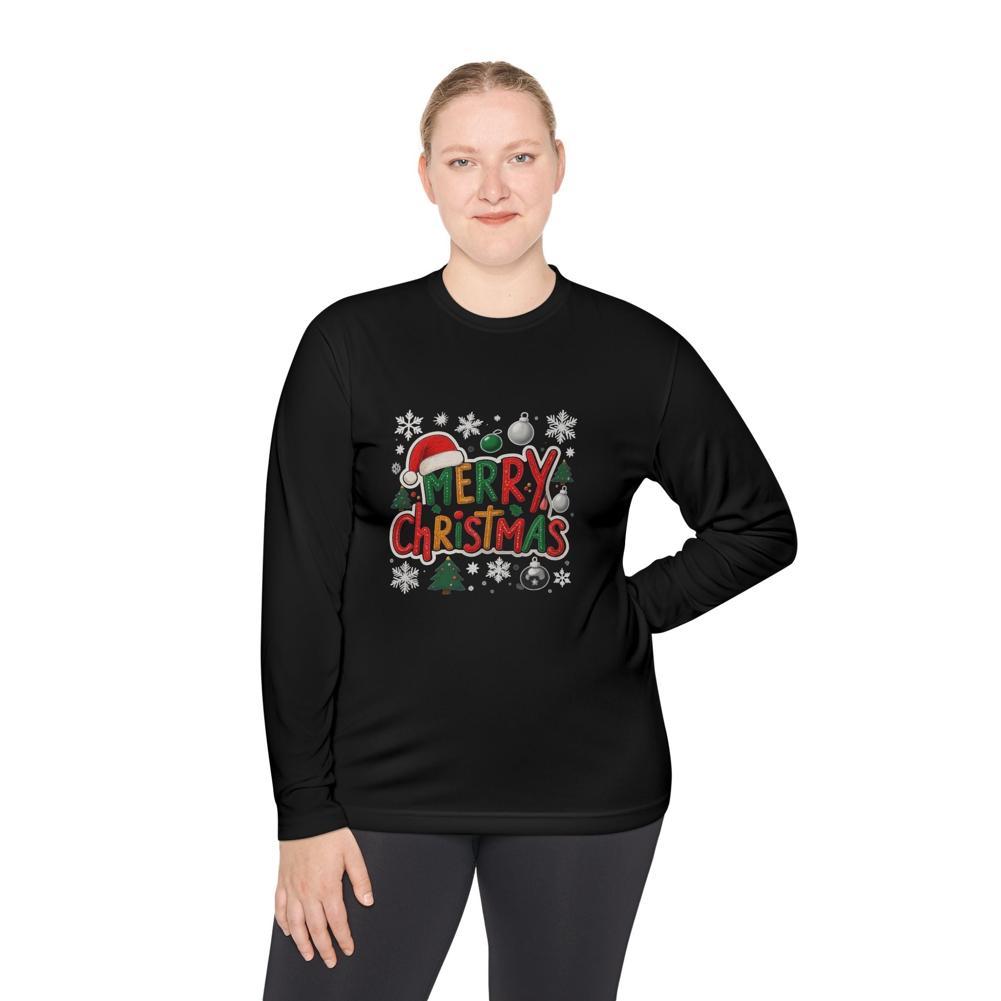 Merry Christmas Long Sleeve Tee — Festive Holiday Graphic Shirt